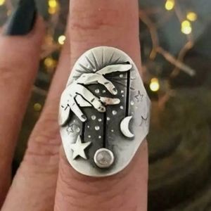 Sterling Silver Mystic Oracle Celestial Ring 8
